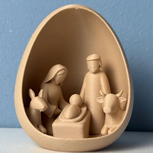 Decorative nativity figure made of PLA in 3D printing