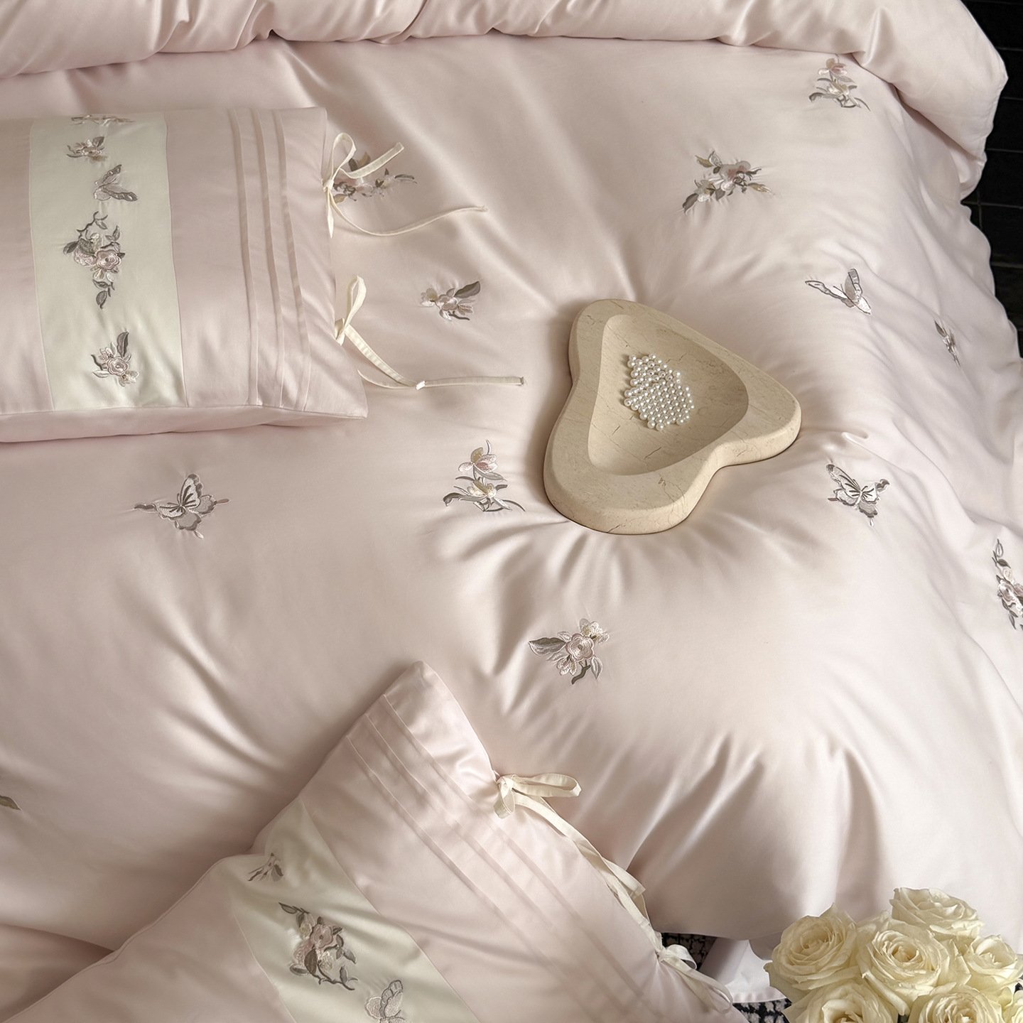 Cotton bedding set, 100% cotton, embroidered