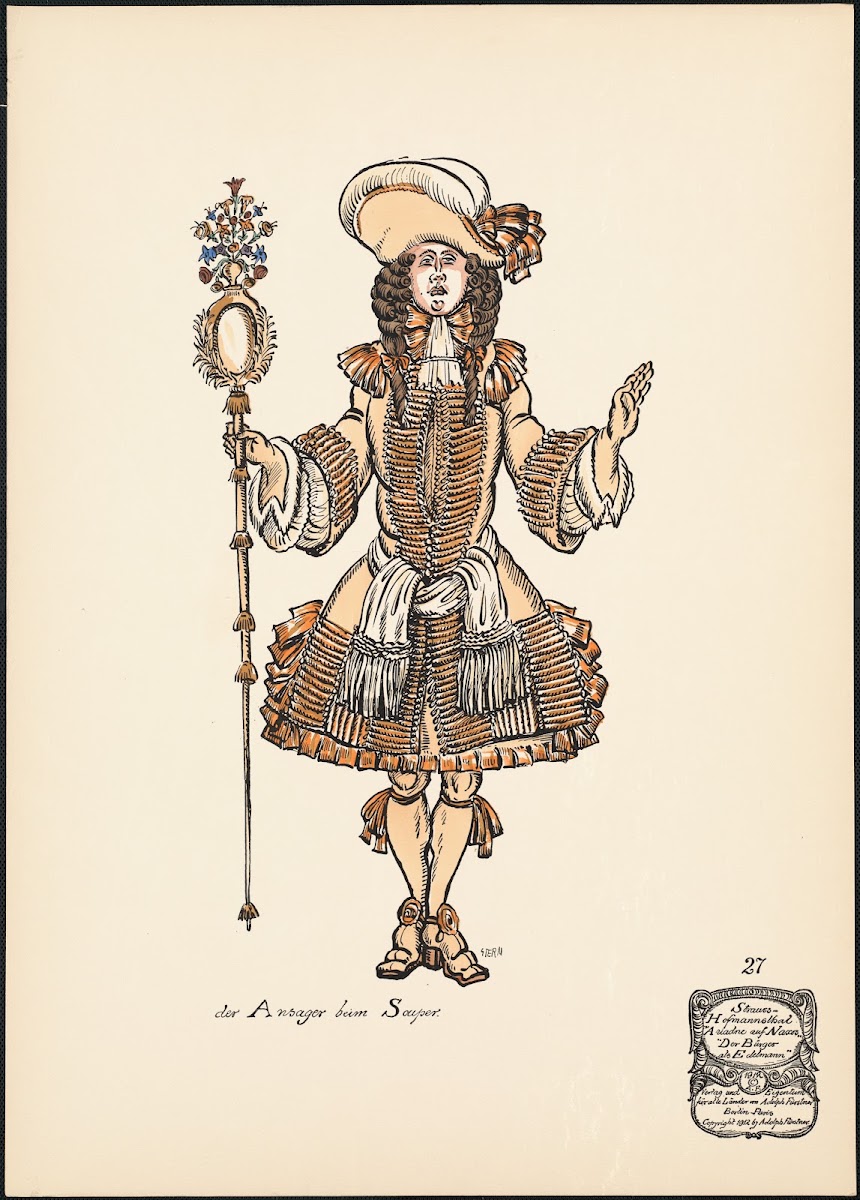 Der Ansager beim Souper 1912