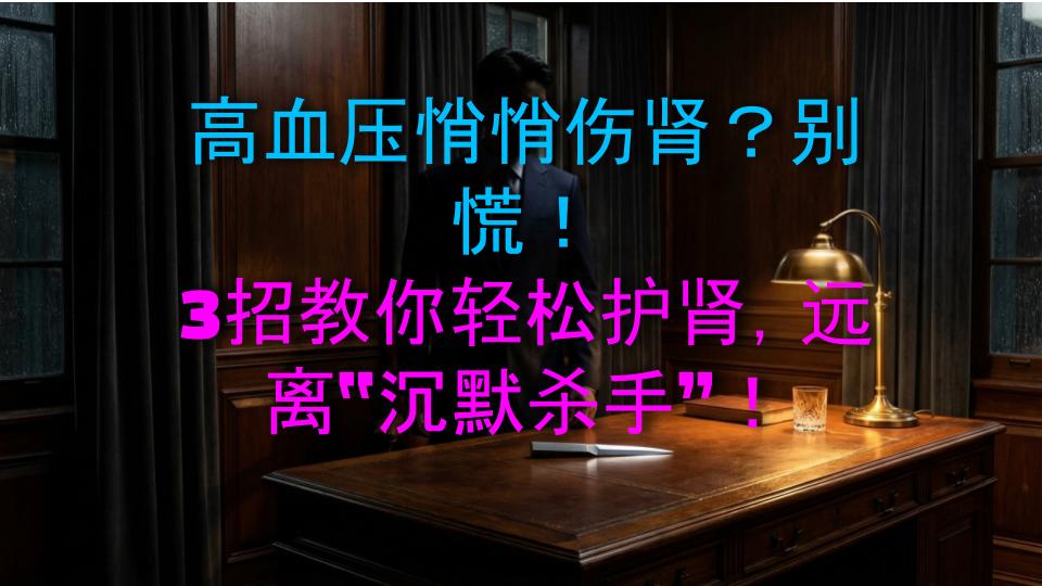 高血压悄悄伤肾？别慌！3招教你轻松护肾，远离“沉默杀手”！