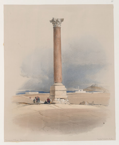 Pompeys Pillar Alexandria 1846 1849