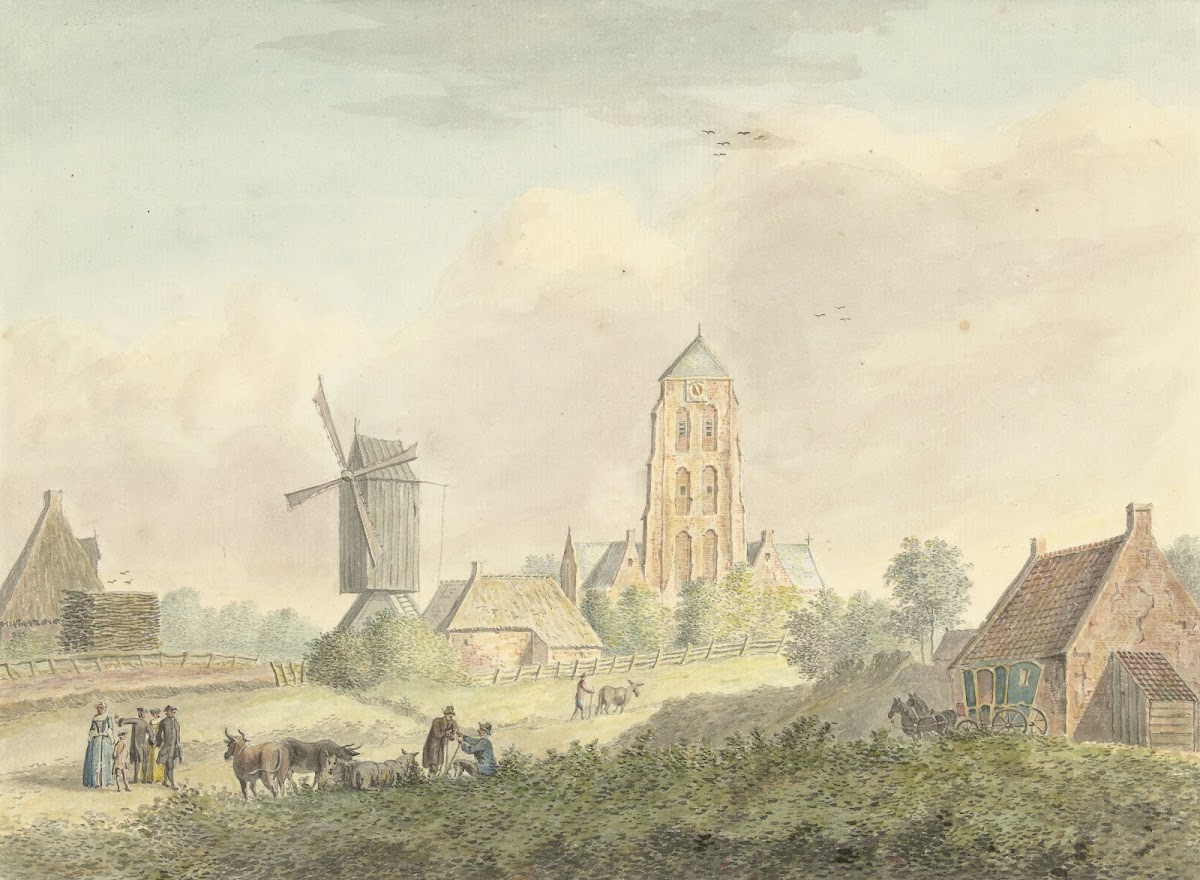 Kerk van het dorp Westkapelle in Zeeland 1757   1822