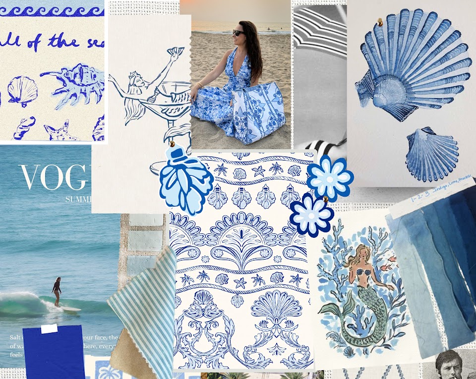 Fontana Aqua print moodboard