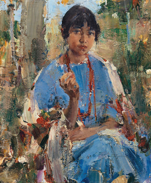 Indian Girl in Blue Dress 20th century