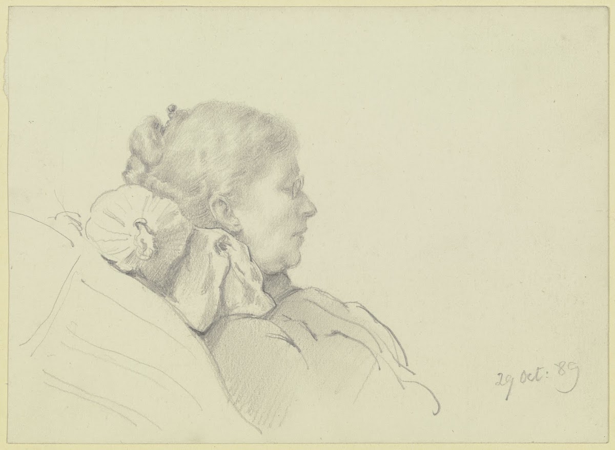 Luise Scholderer reading 1889