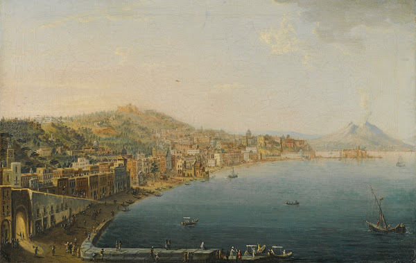 Naples A View OfTheRiviera Di Chiaia From The Convento Di Sant Antonio With Vesu