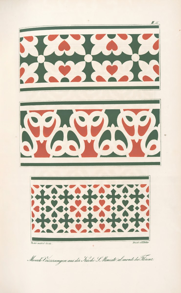 Mosaik Verzierungen aus der Kirche S Miniato al monte bei Florenz 3 1842