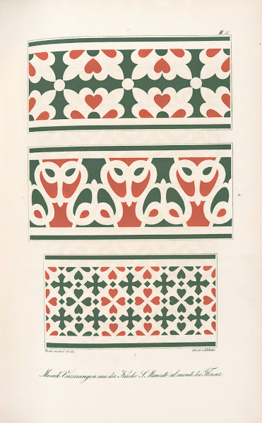 Mosaik Verzierungen aus der Kirche S Miniato al monte bei Florenz 3 1842