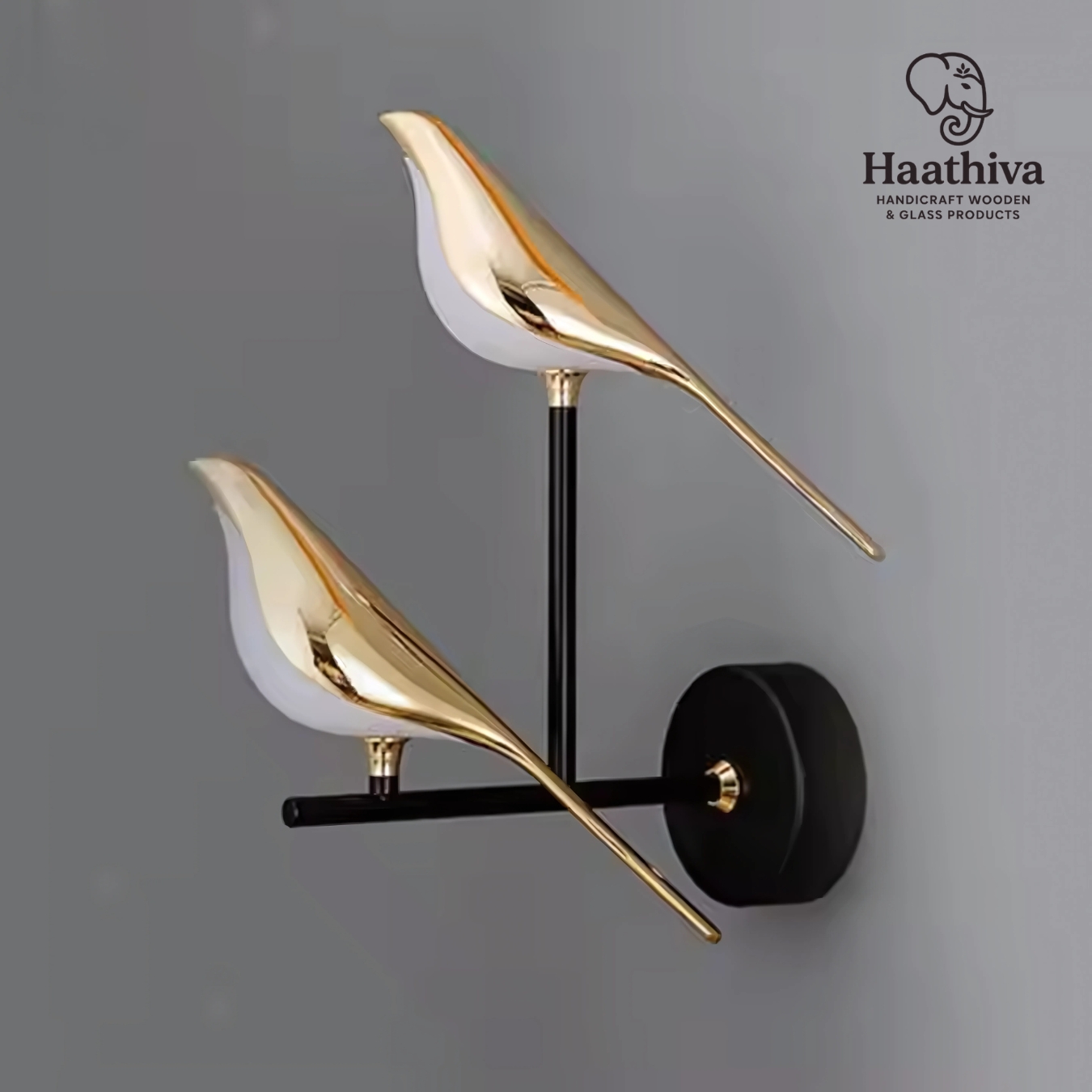 Side view of Haathiva double bird wall light