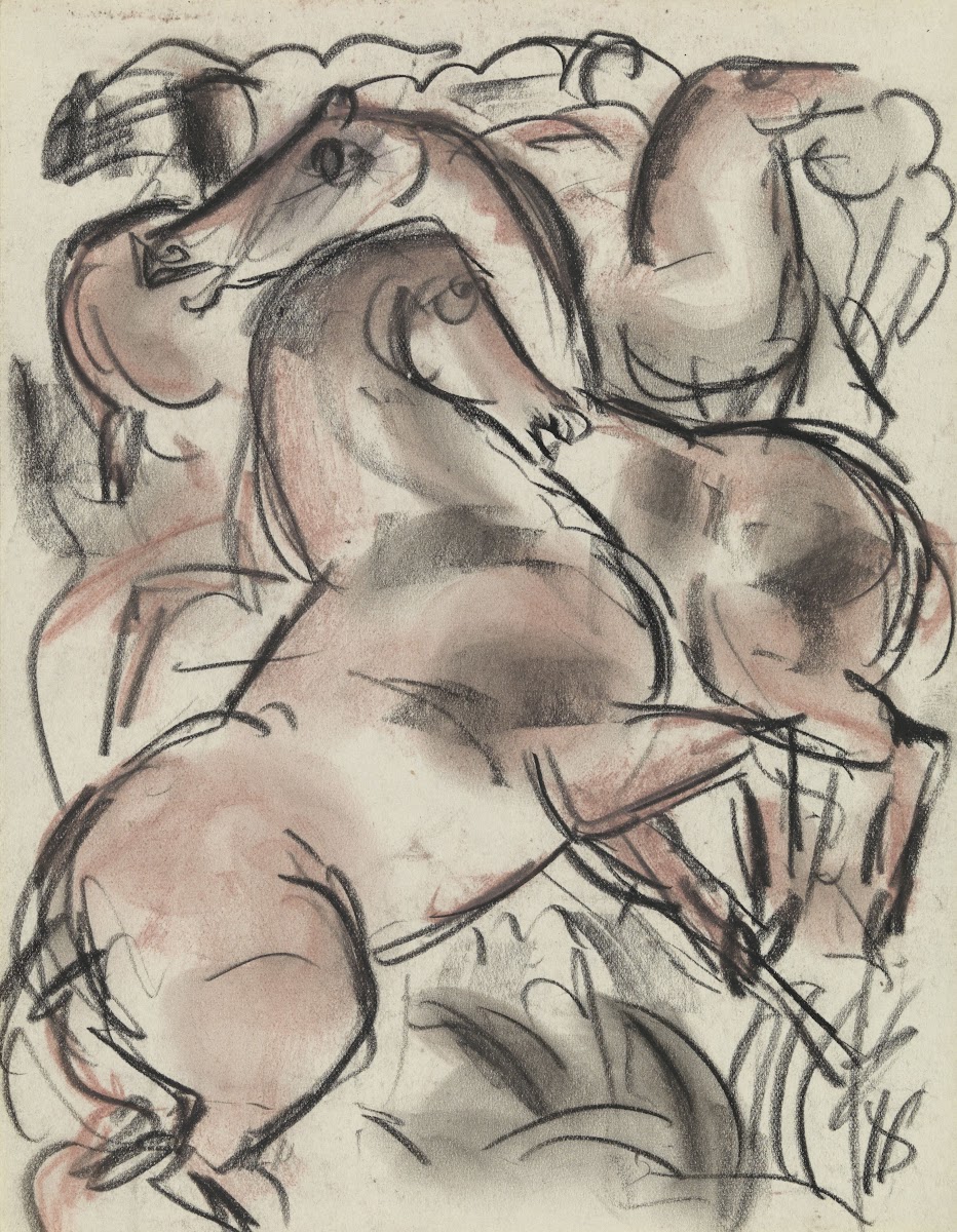 Studieblad met paarden 20th century