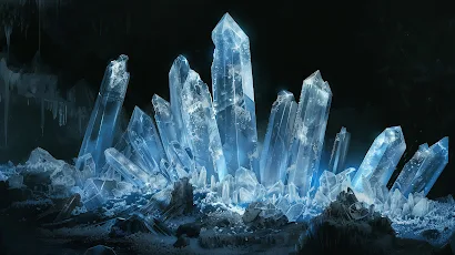 Ai Art, Blue, Crystal  5K Wallpaper Background