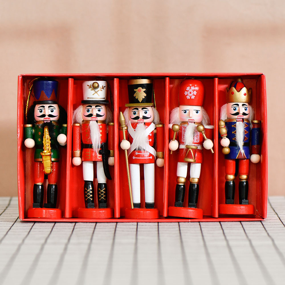 Nutcracker Soldier Set, 13 cm, 5-piece, Wood