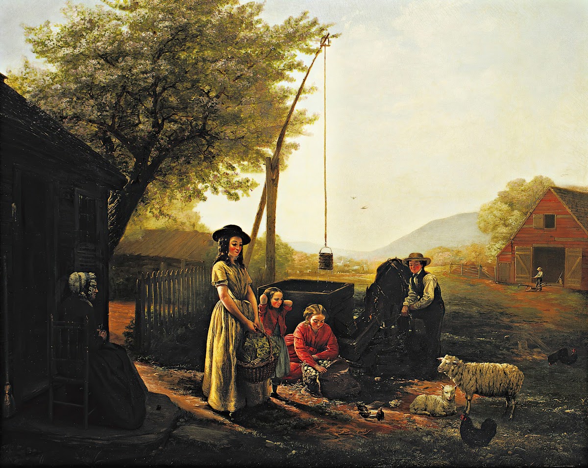 Spring Morning By The Kitchen Door Preparing For Market 1854