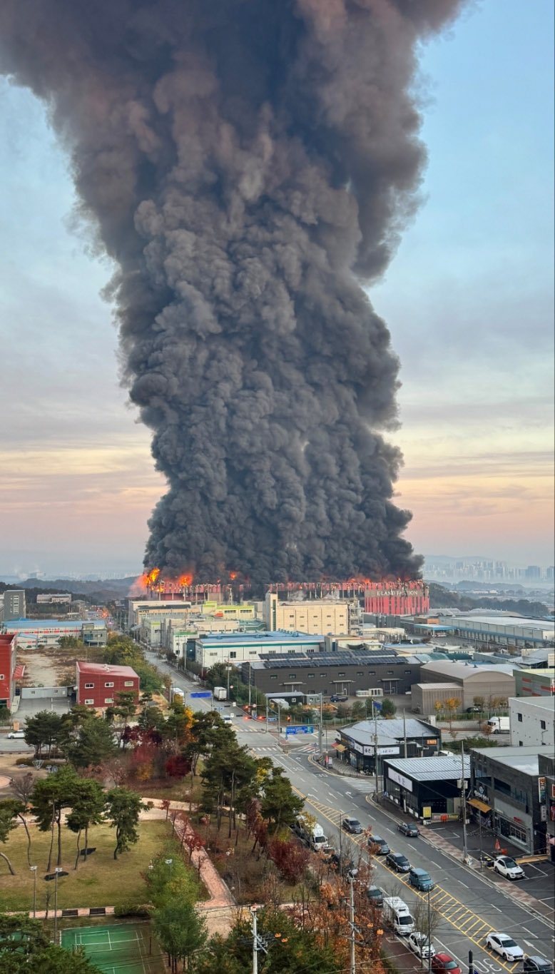 Eland warehouse on fire