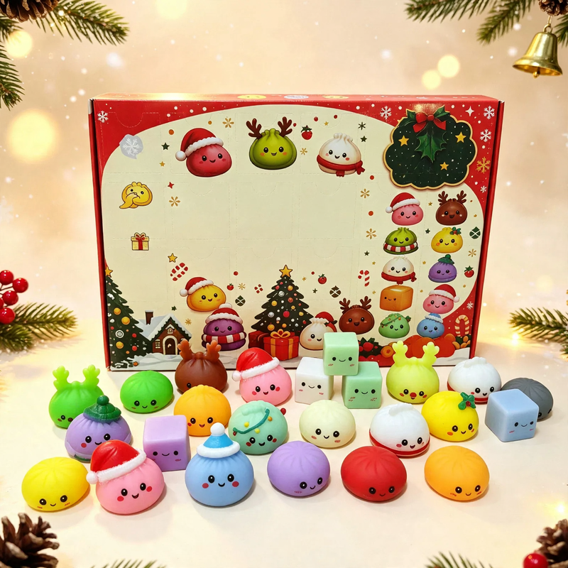Christmas Advent Calendar with 24 Surprise Squeeze Toys