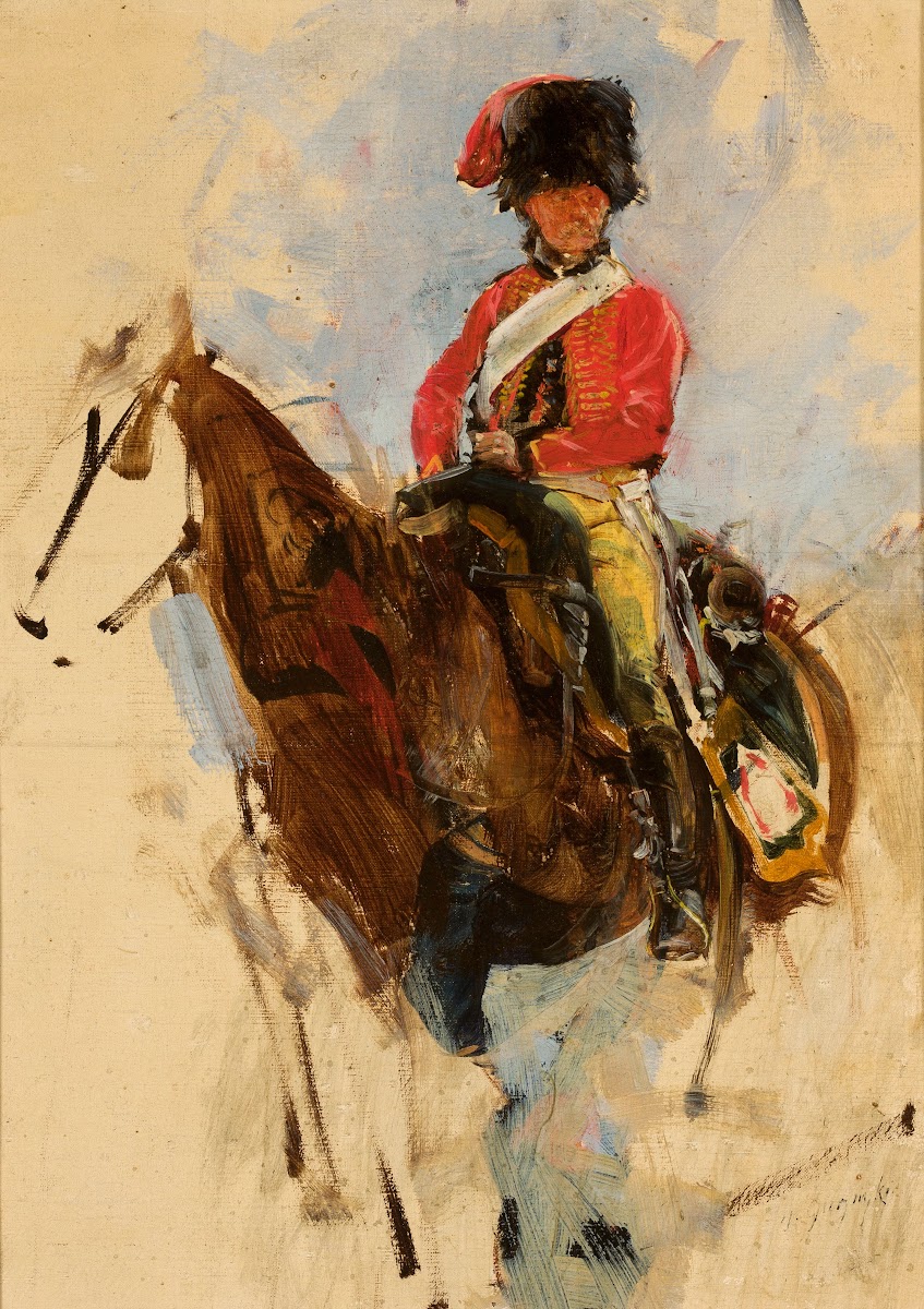 Sketch of a horseman hussar circa 1869