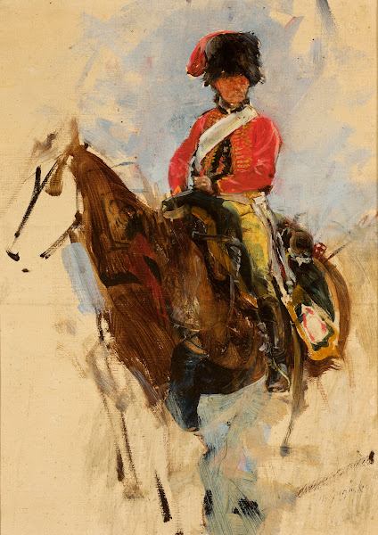 Sketch of a horseman hussar circa 1869