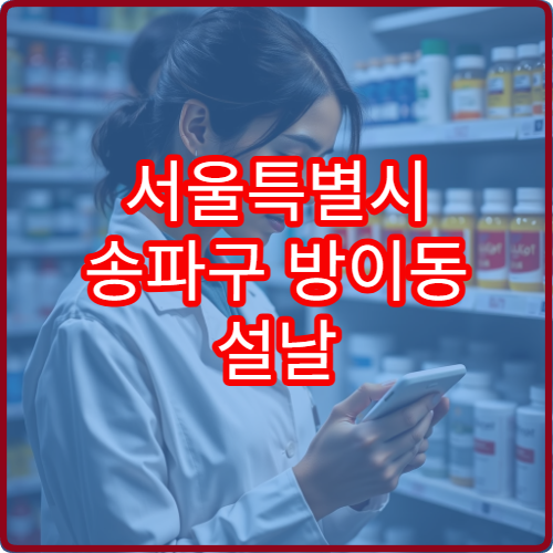 서울특별시 송파구 방이동 설날 연휴 당번약국 영업시간과 비상약국 안내