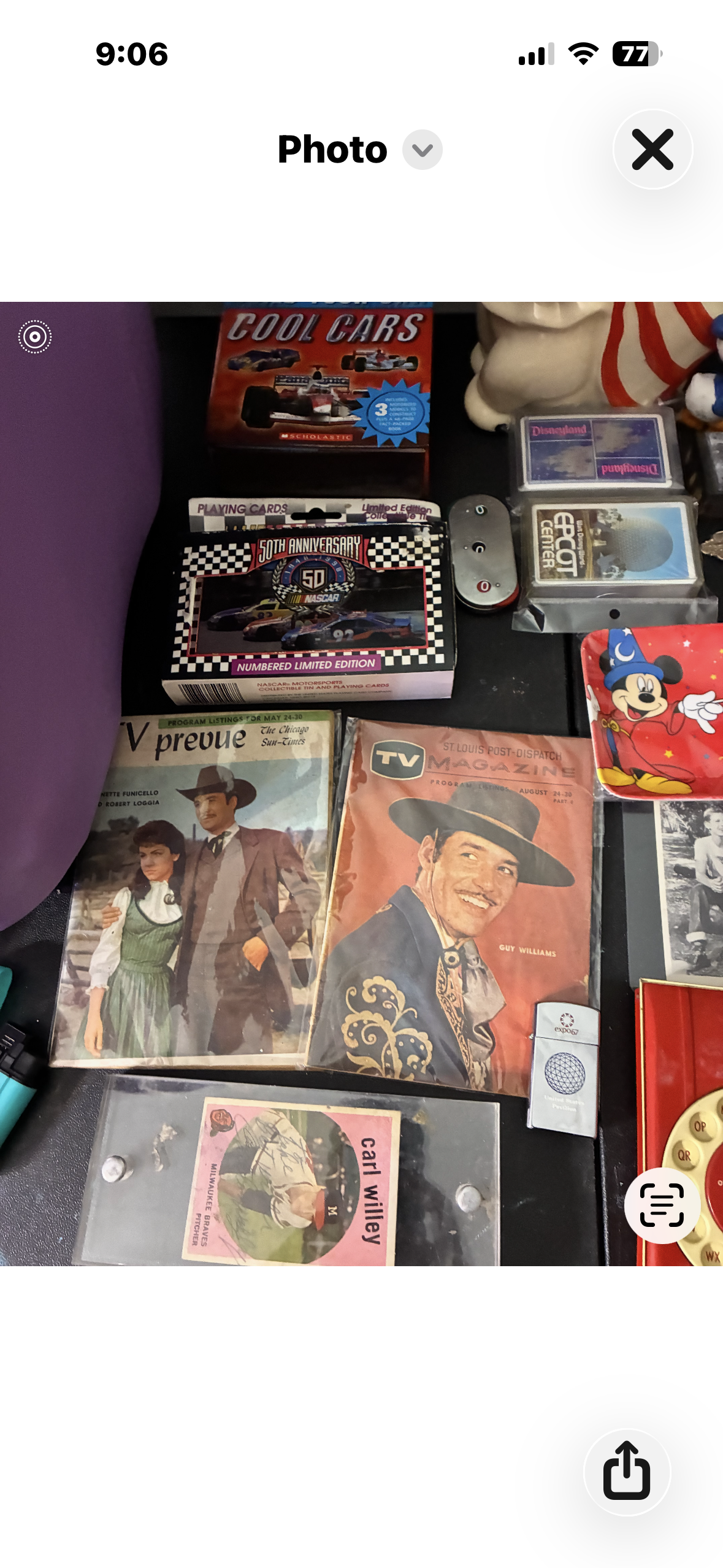 Sealed Disneyland souvenir playing card deck in blue cardboard slipcover with original plastic wrap intact, 1970s–1980s
