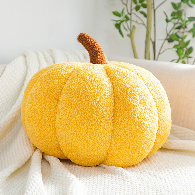 Flauschiges Kürbis-Kuschelkissen, Kurzflor