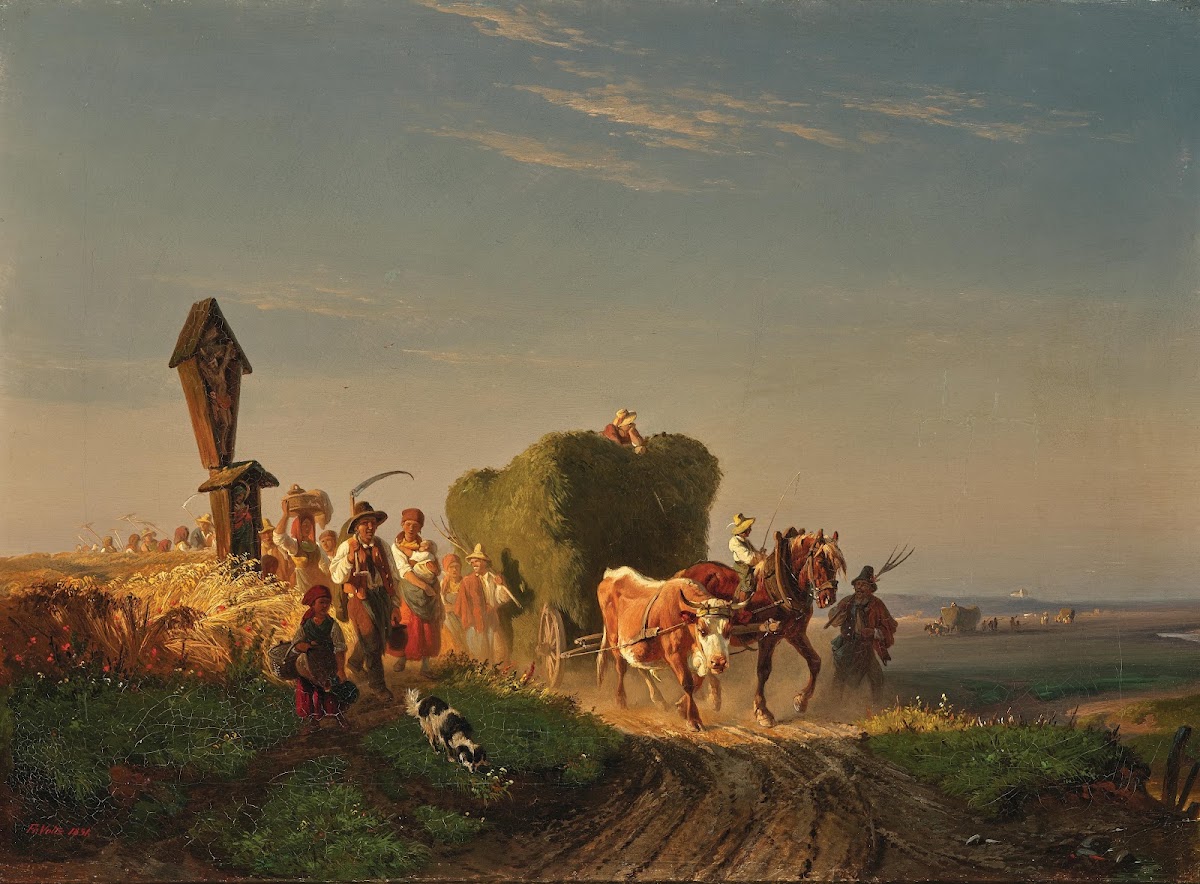 Returning Home from the Hay Harvest at Sunset 1851