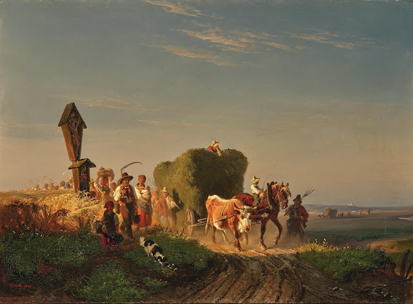 Returning Home from the Hay Harvest at Sunset 1851