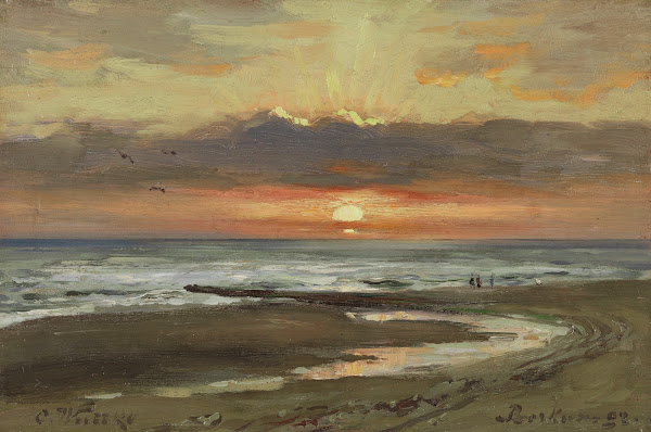 Sonnenuntergang auf Borkum 1892