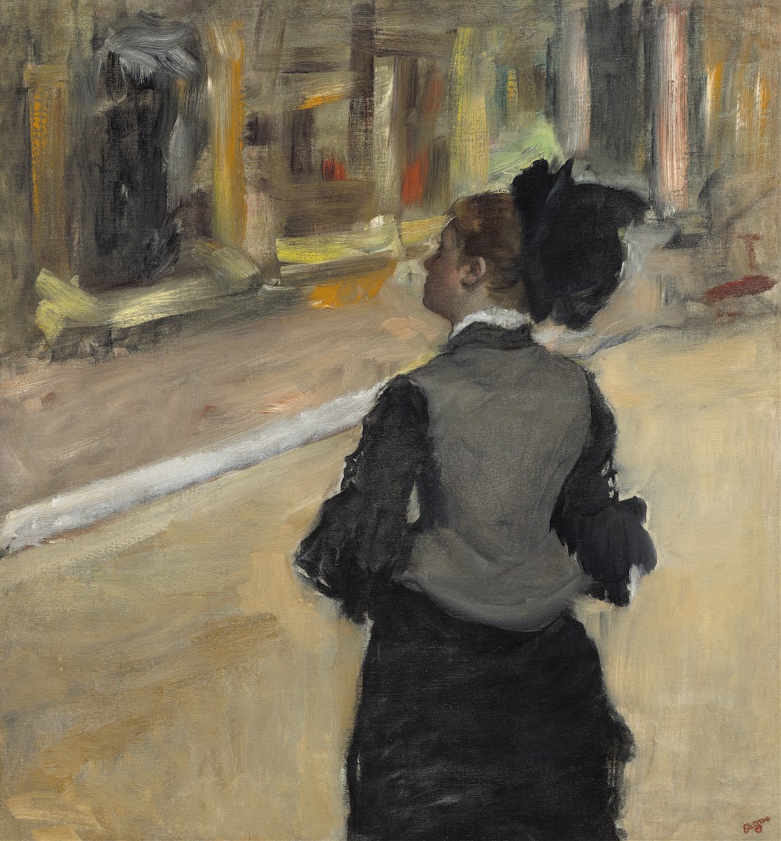 Woman Viewed from Behind Visit to a Museum c 1879 1885