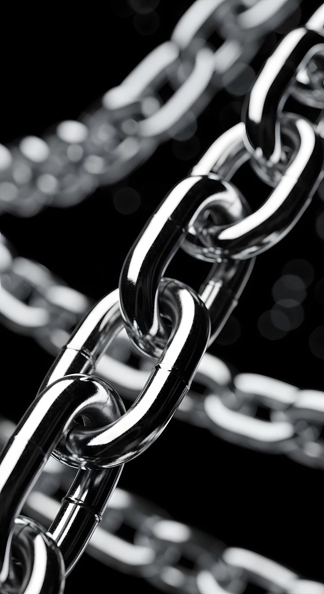 Reflective Chrome Metal Chains Industrial Strength Focus - Free 4K mobile Wallpaper
