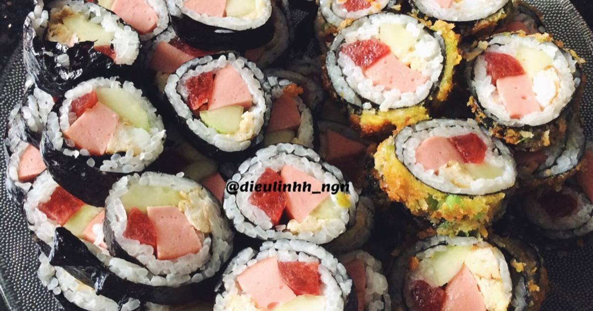 Gimbap cuộn và gimbap chiên