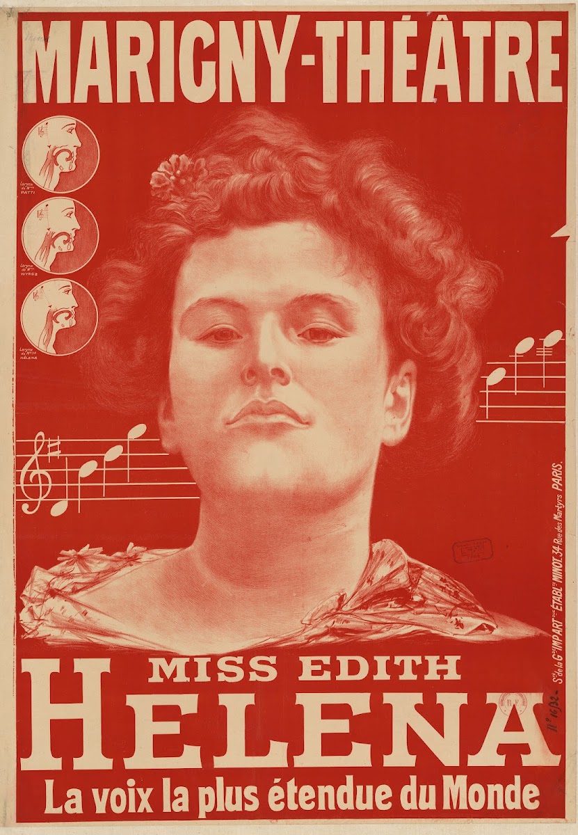 Marigny Théatre Miss Edith Helena la voix la plus étendue du monde 1904