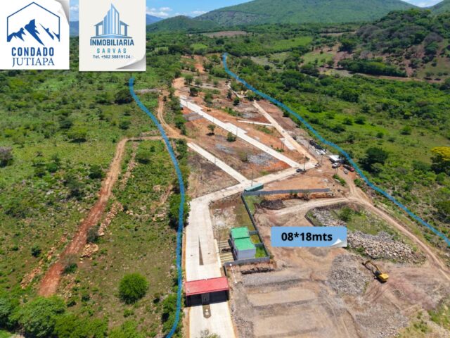 Lotes residenciales planos de 8x18 en Condado Jutiapa