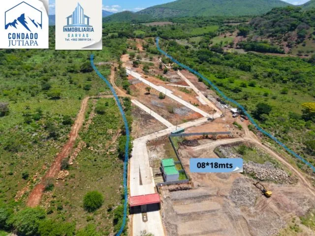 Lotes residenciales planos de 8x18 en Condado Jutiapa