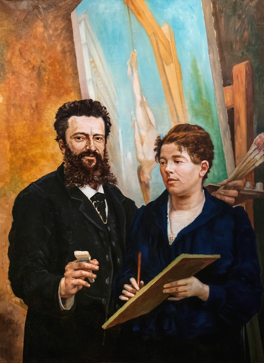 Self portrait with his wife Amélie