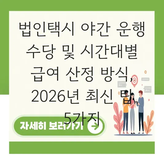 법인택시 야간 운행 수당 및 시간대별 급여 산정 방식 대표 이미지