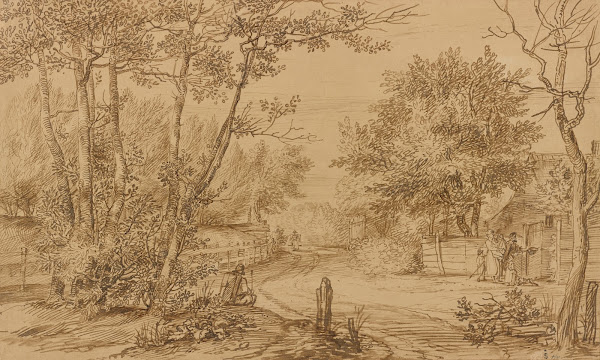 View of a Path in the Hague Forest with Beggars at the Door of a Cottage 1654165