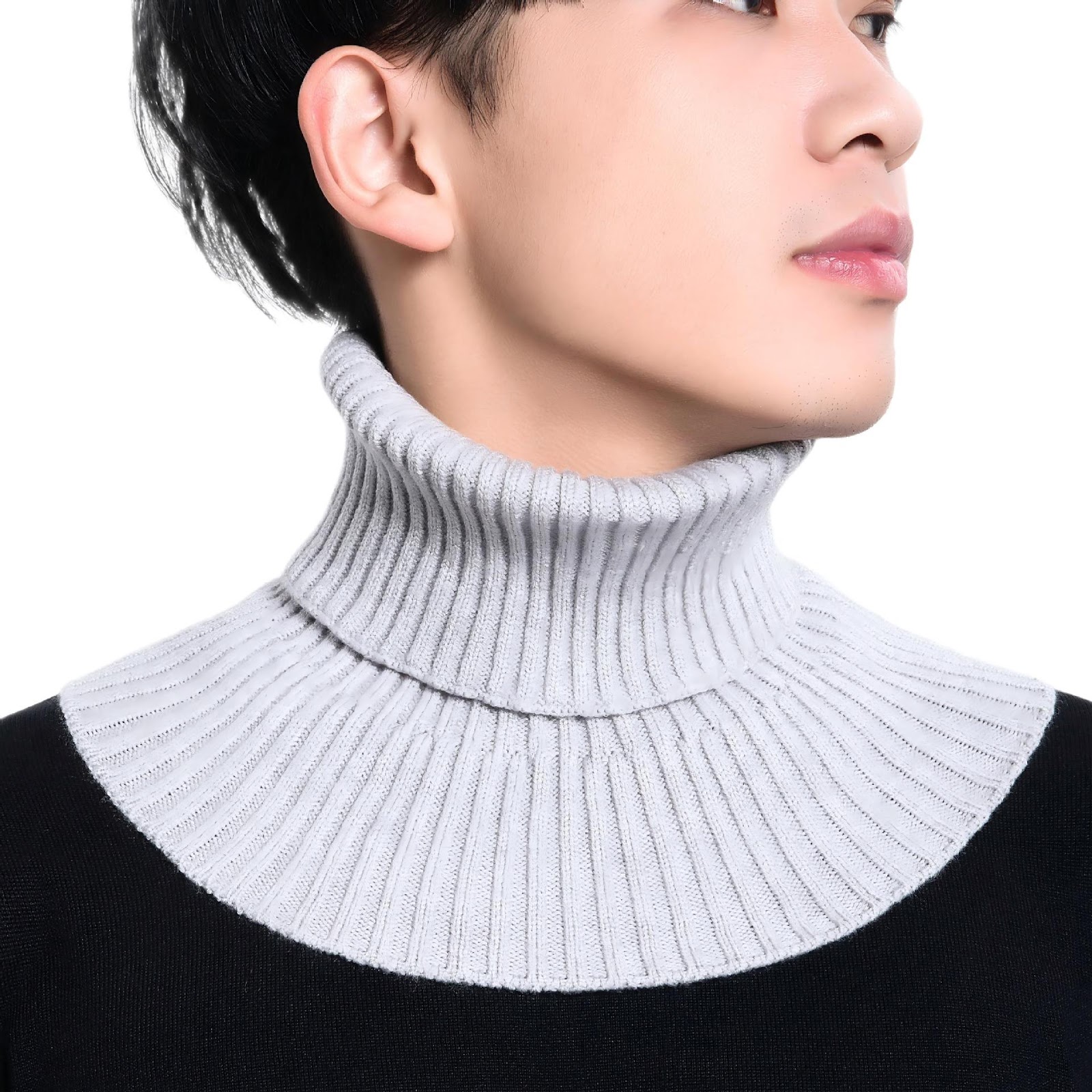Knitted collar warmer, solid color, warming