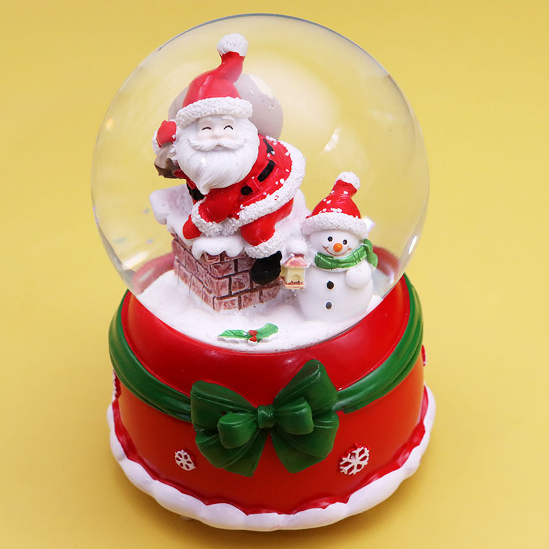 Christmas Music Box with Light and Snow Globe