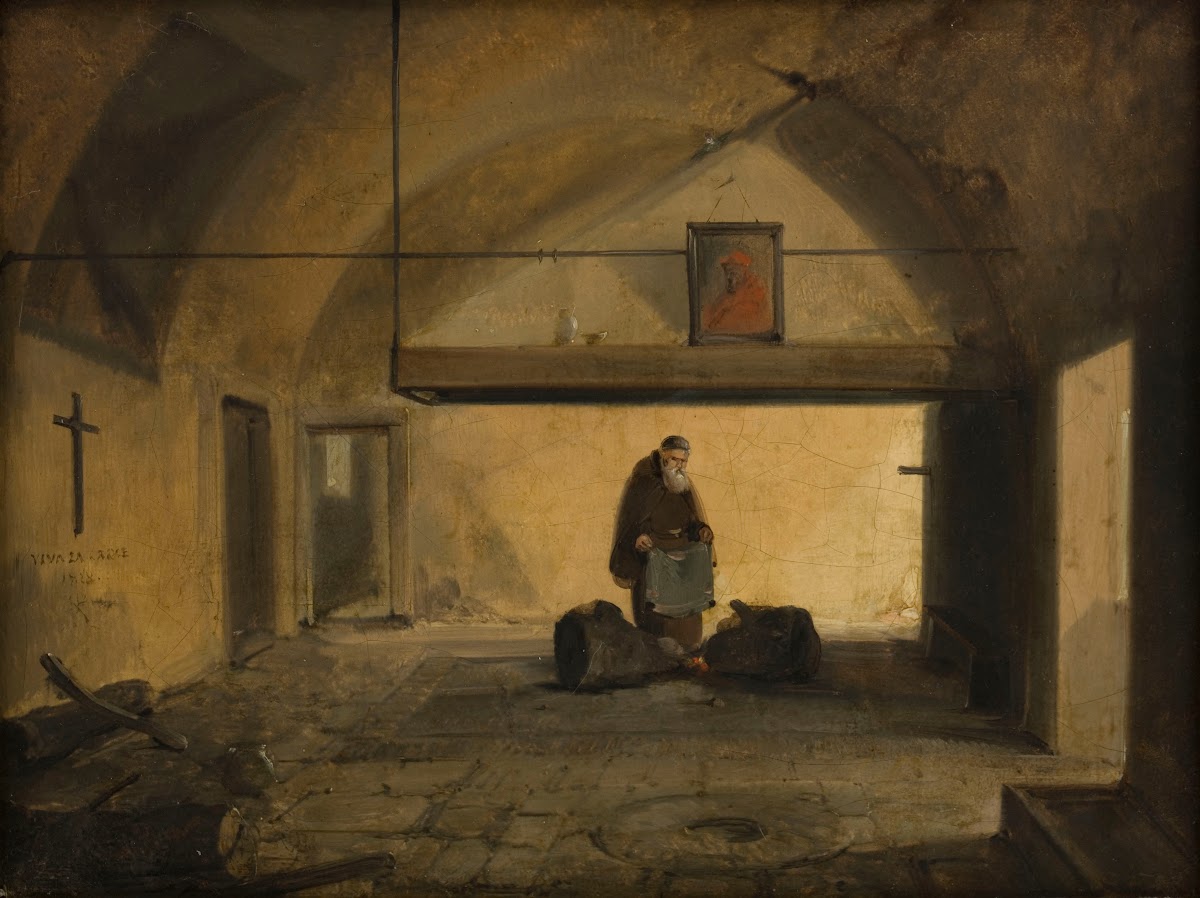 Un moine dans une salle voûtée 1828