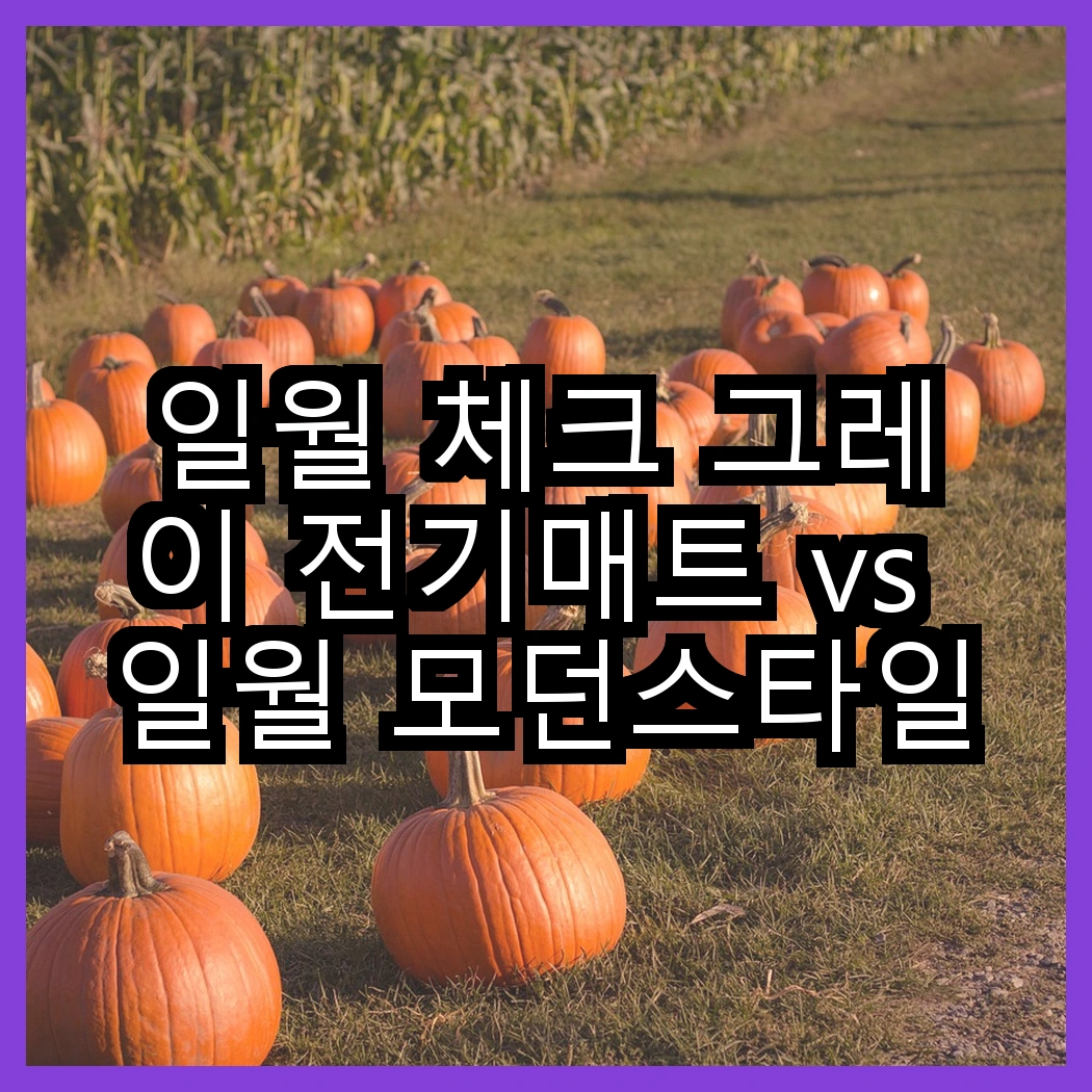 일월 체크 그레이 전기매트 vs 일월 모던스타일 매트, 어떤 매트가 더 따뜻할까? 썸네일