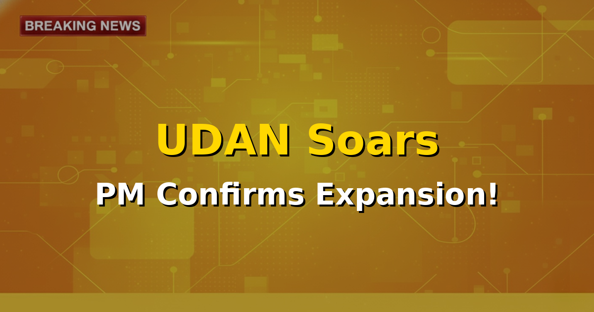 An infographic showing airplanes flying over India, symbolizing regional connectivity and the expansion of the UDAN scheme under the Prime Minister's confirmation.
