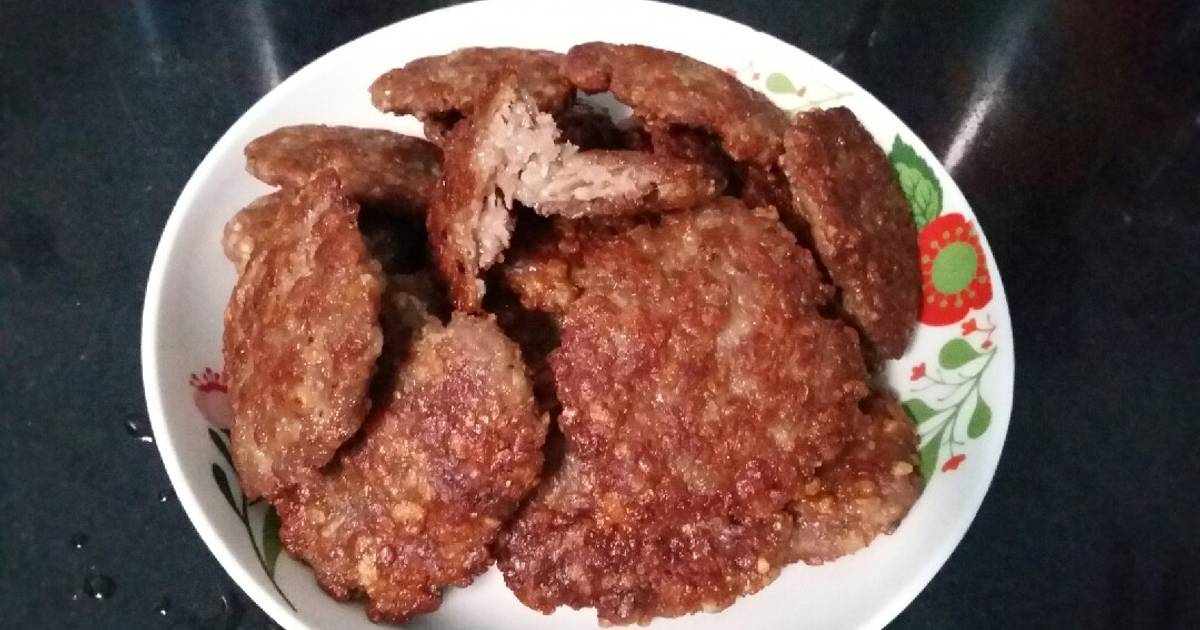 Thịt xay trộn cốm chiên