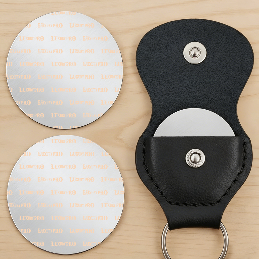 Rounded Leather Keychain