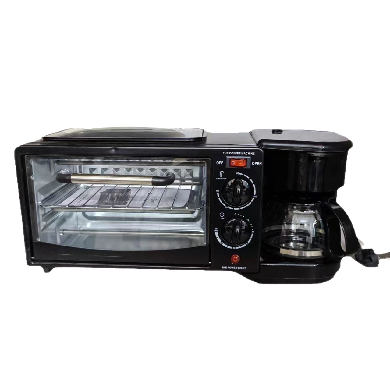 3-in-1 breakfast machine with toaster and mini oven