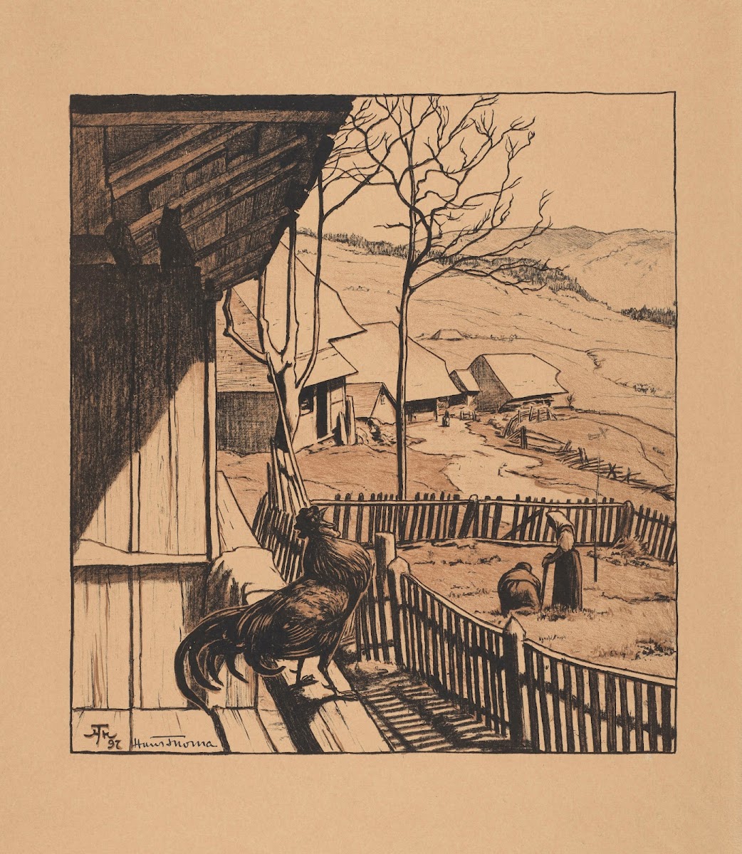 Landscape with a Crowing Cockerel 1897