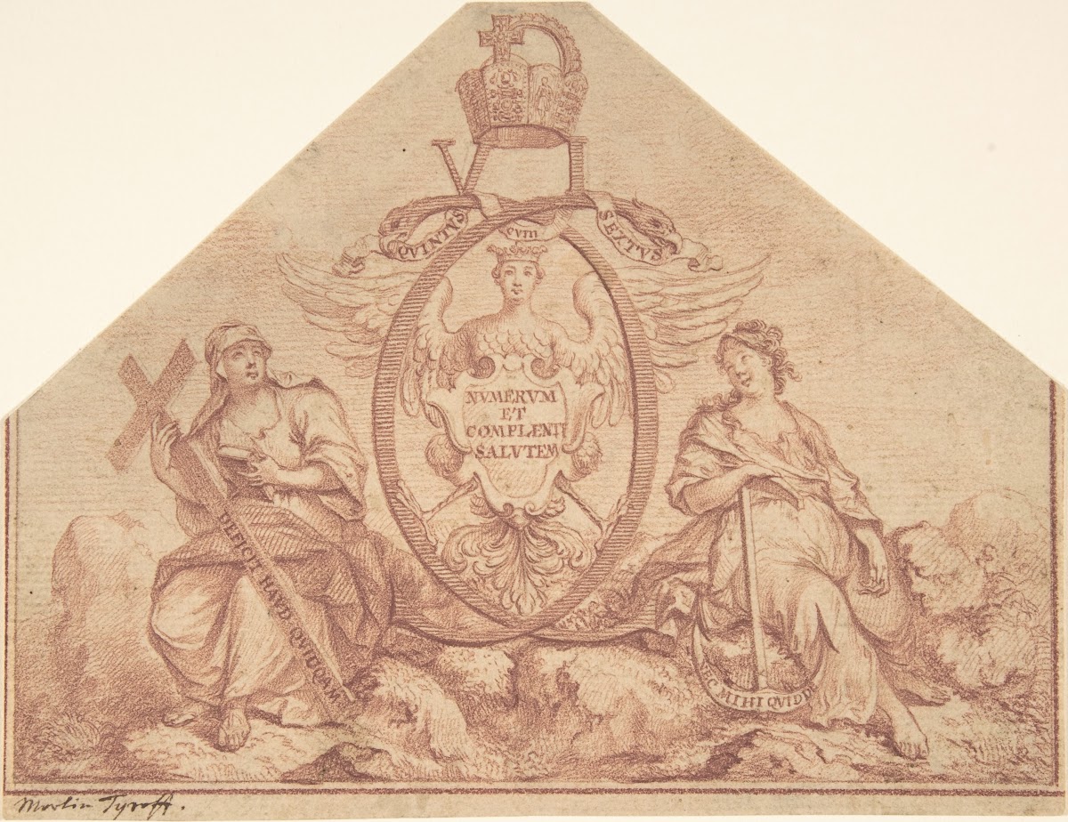 Design for a Frontispiece with Figures of Faith and Hope 170459