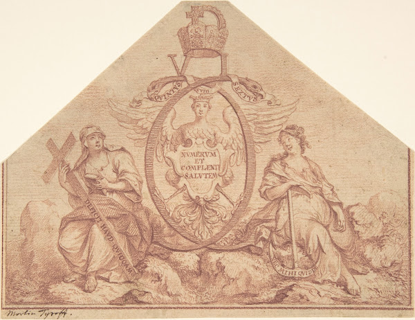 Design for a Frontispiece with Figures of Faith and Hope 170459
