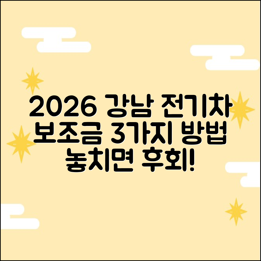2026 강남구 전기차 보조금 신청 3가지 방법