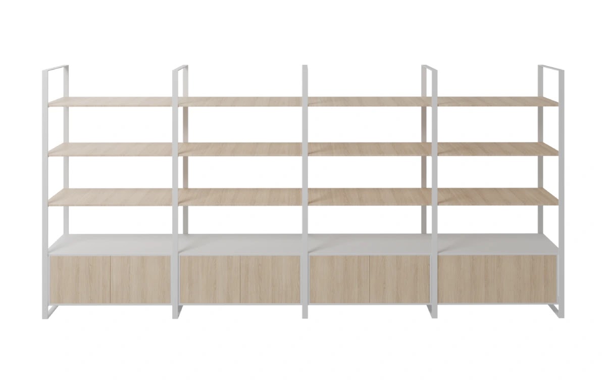 RADAR Color Extra Large Display Shelf With Eight-Door Bottom Cabinet