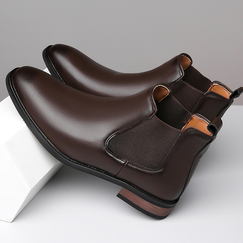 Elegante Herren-Chelsea-Boots, Lederoptik